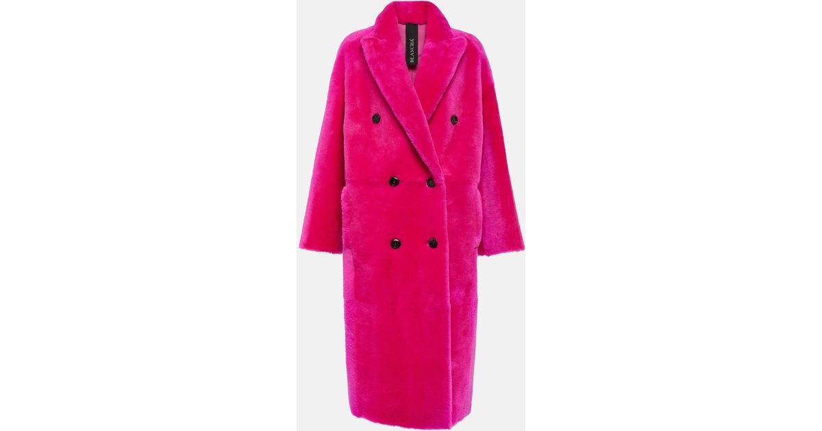 Blancha Reversible Doublebreasted Shearling Coat in Pink Lyst