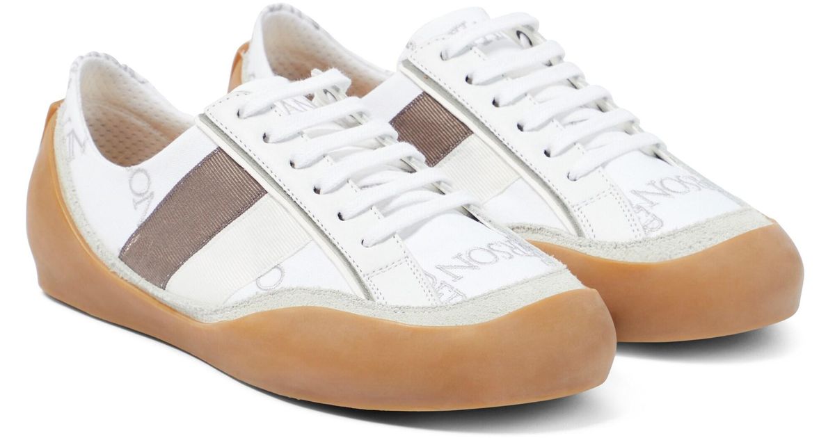 JW Anderson Bubble Embroidered Canvas Sneakers in White Lyst