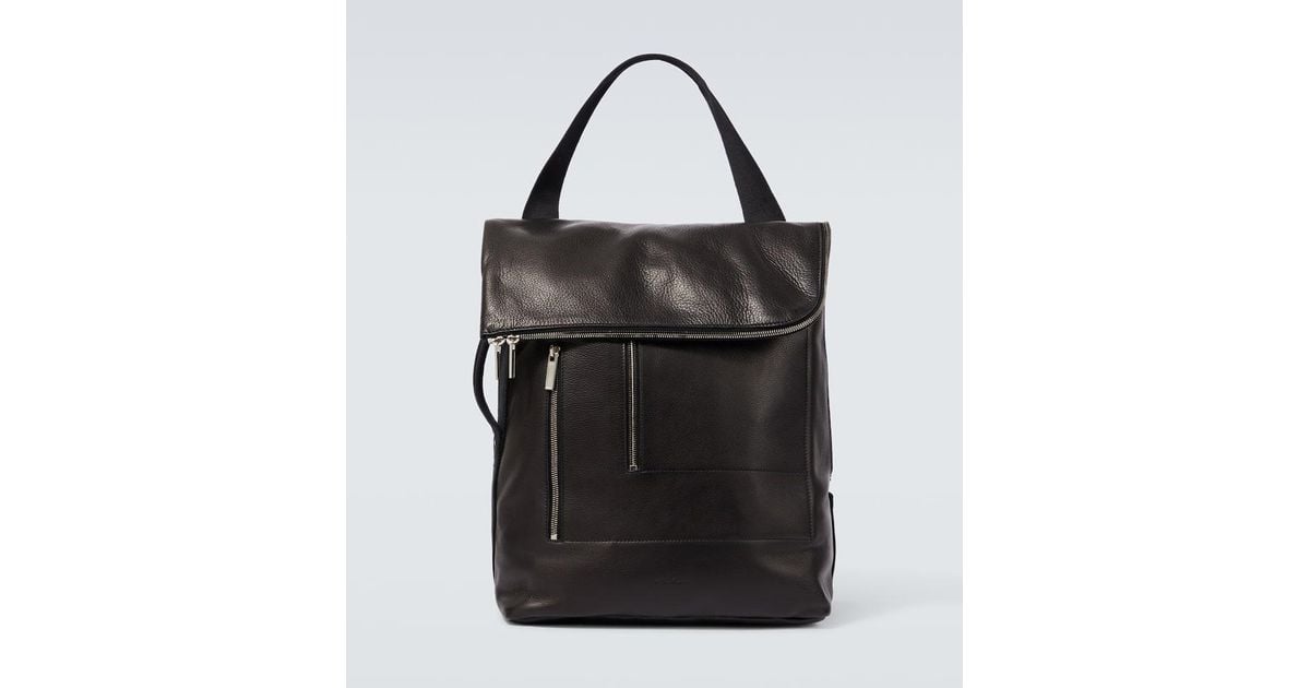 Rick Owens Cargo Leather Backpack in Black for Men | Lyst