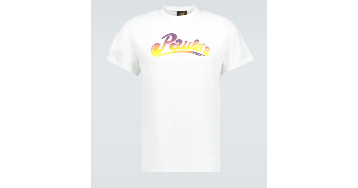 Loewe Cotton Paula's Ibiza Logo T-shirt in White for Men | Lyst