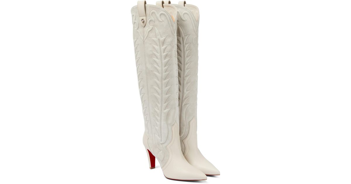 santia pointed toe knee high boot christian louboutin