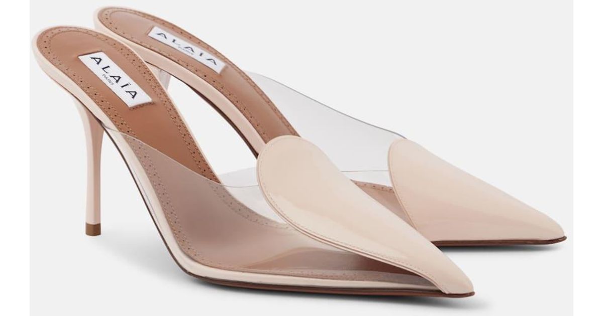 Alaia 25 Coeur Abstrait Mules Pink Lambskin 297036