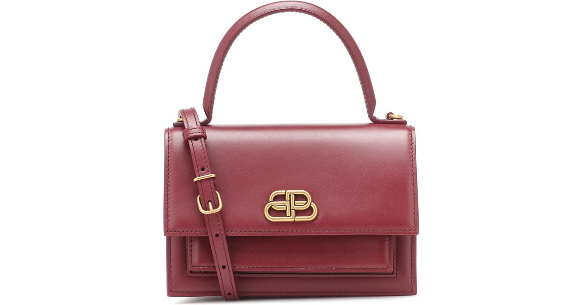 Balenciaga Sharp Xs Leather Shoulder Bag in Red - Lyst