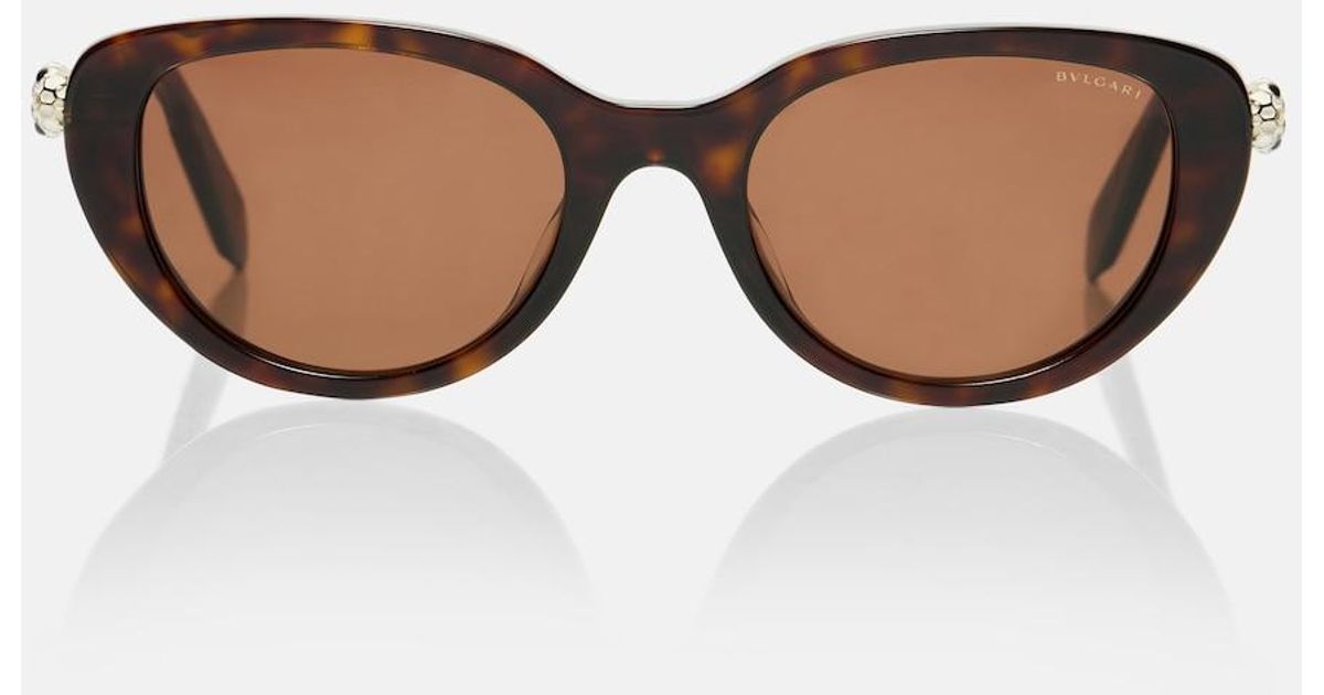 BVLGARI Tortoise Shell Cat Eye Sunglasses Brown Lenses Gold Plated Made in Italy BVLGARI Tortoise Shell Cat Eye Sunglasses Brown Lenses Gold  main image 2