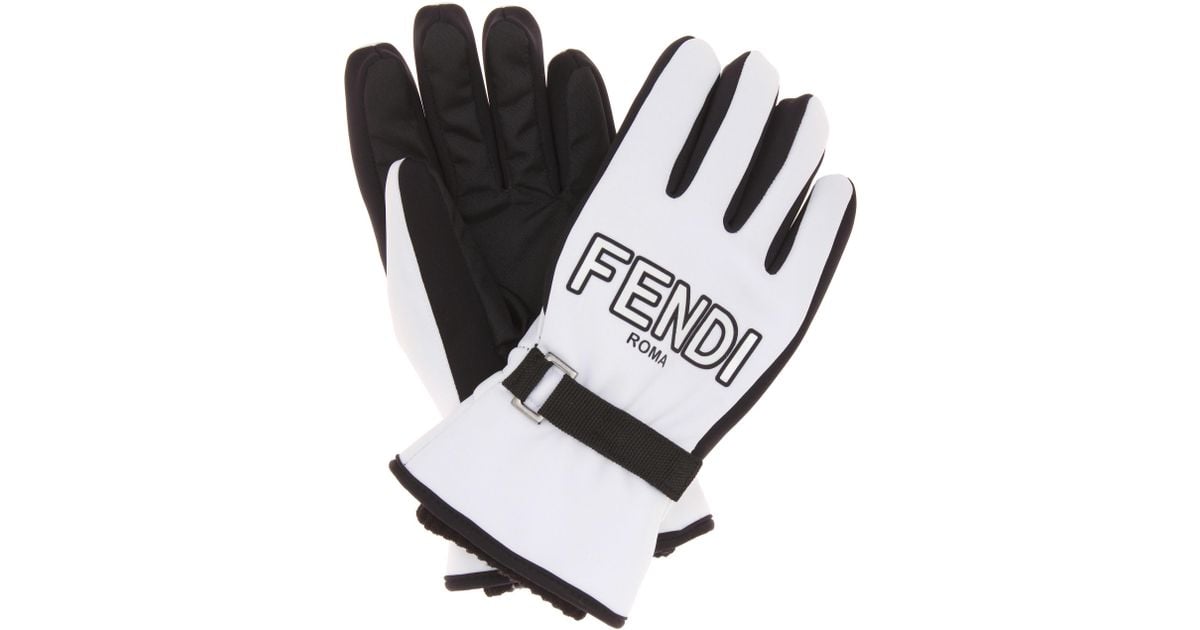 Fendi Printed Gloves in White - Lyst