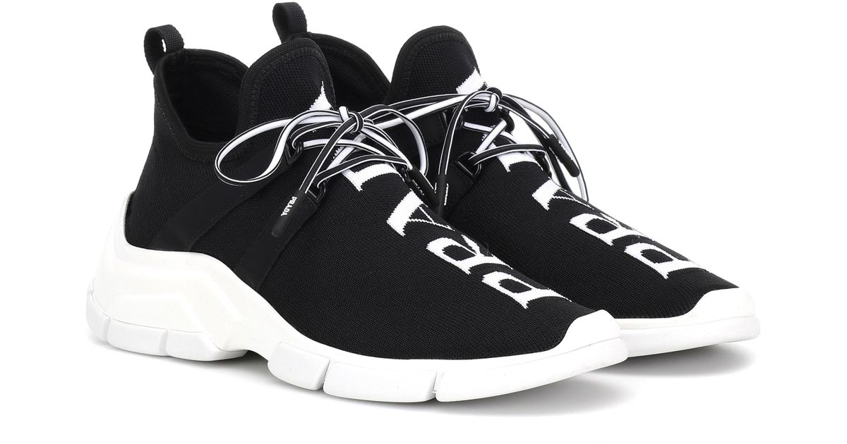 prada knit logo sneakers