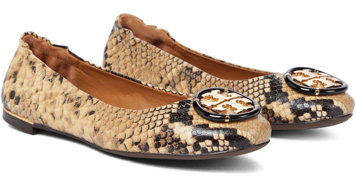 tory burch minnie snakeskin flats