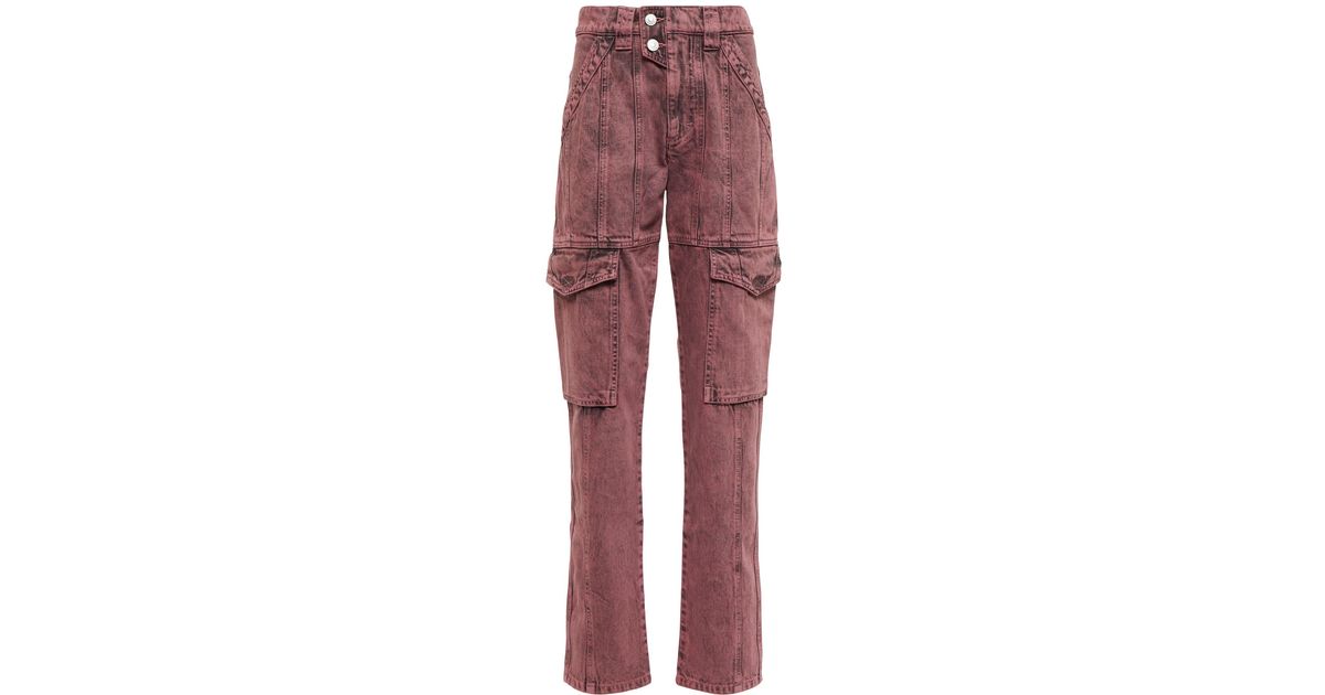 Womens Clothing Jeans Straight-leg jeans Étoile Isabel Marant Denim Corsy Acid Wash High-rise Straight-leg Jeans in Pink 