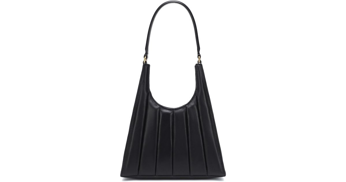 STAUD Striped Rey Leather Shoulder Bag in Black Lyst