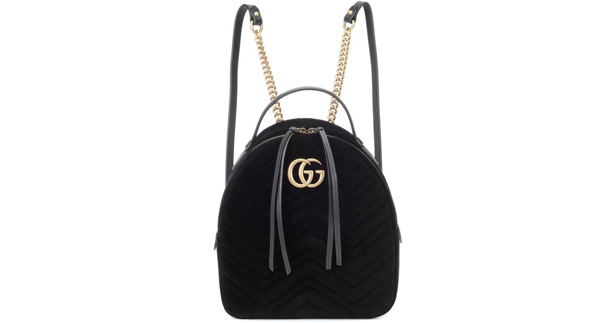 Zaino GG Marmont in velluto di Gucci in Nero | Lyst