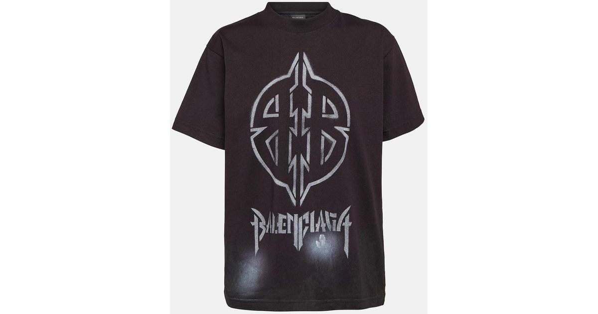Balenciaga Metal Bb Stencil T-Shirt Oversized in Black | Lyst