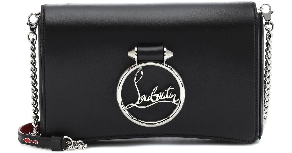Christian Louboutin Leather Ruby Lou Clutch Bag in Black | Lyst