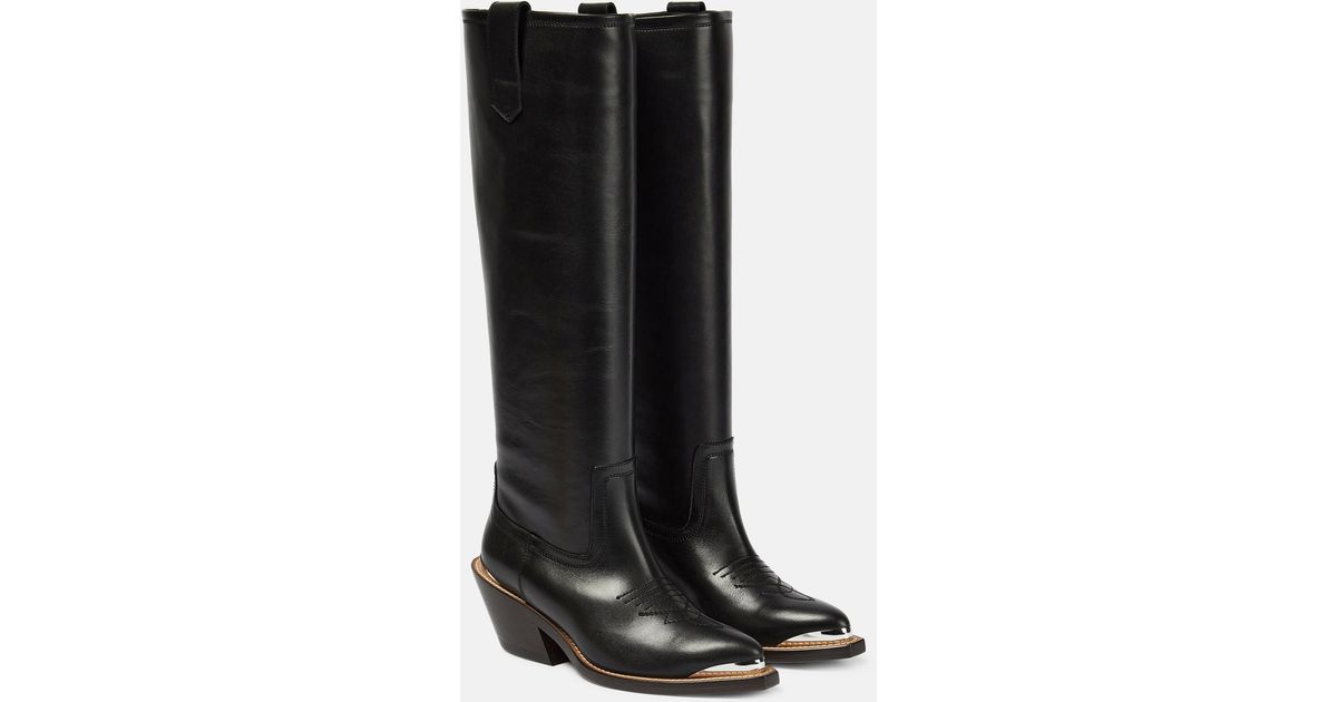 Dorothee Schumacher Leather Knee-high Cowboy Boots in Black | Lyst