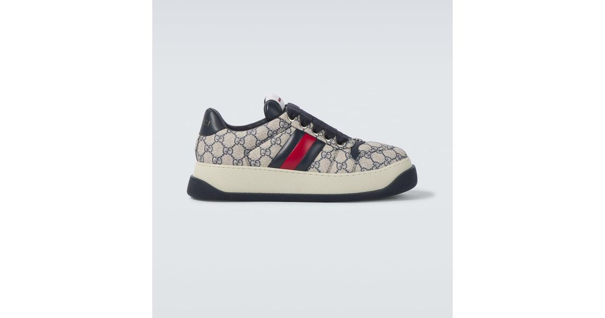 Gucci Gg Screener Canvas Sneakers in Gray for Men | Lyst
