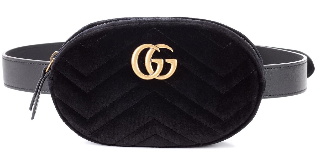 Riñonera de terciopelo GG Marmont Gucci de Terciopelo de color Negro | Lyst