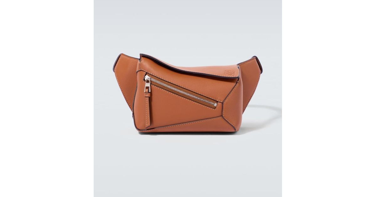 ショルダーバッグ LOEWE BROWN LEATHER SMALL PUZZLE BELT BAG Loewe Puzzle Edge Small Full-grain Leather Belt Bag In Brown