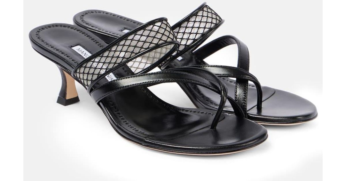 ★☆sale☆★マノロブラニク☆『Sulna 50』leather mules Sulna 50 leather mules in black - Manolo Blahnik | Mytheresa