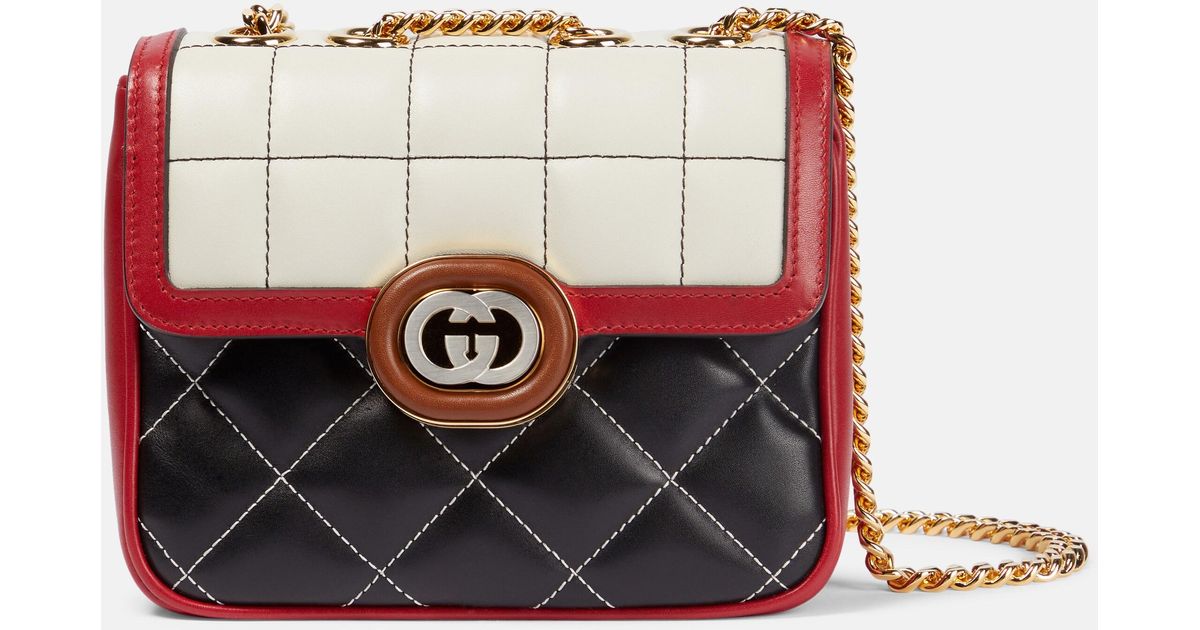 Gucci Deco Mini Leather Shoulder Bag in Red Lyst UK