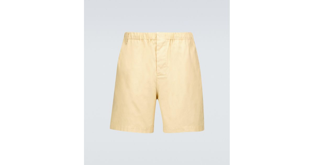 AURALEE Cotton Finx Shuttle Ox Shorts in Yellow for Men - Lyst