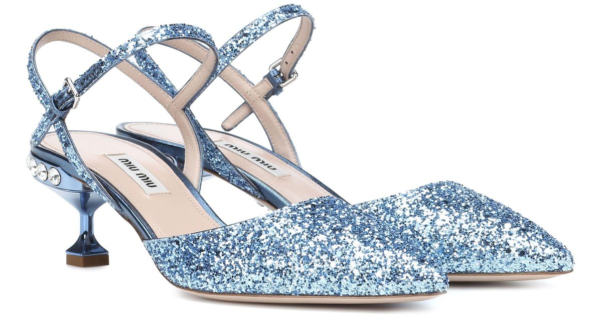 miu miu shoes glitter