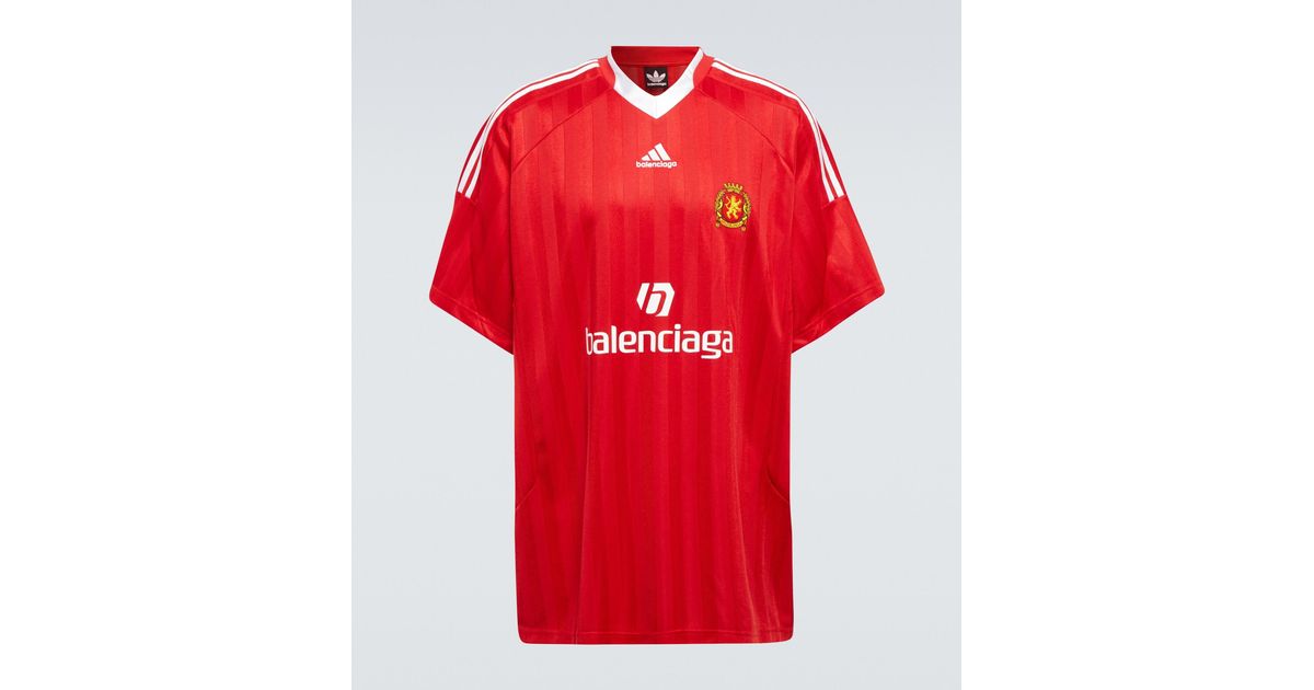 X Adidas camiseta de futbol oversized Balenciaga de hombre de color Rojo |  Lyst
