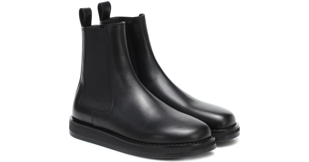 The Row Gaia Leather Gored Boots in Black | Lyst Australia