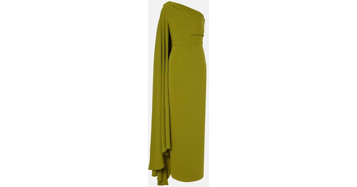 Solace London Daria One-Shoulder Gown in Green | Lyst Solace London Daria One-Shoulder Gown in Green | Lyst