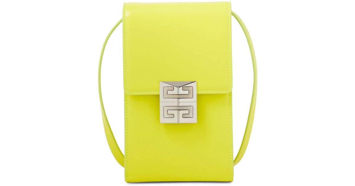 Givenchy 4g Mini Leather Crossbody Bag in Yellow Lyst