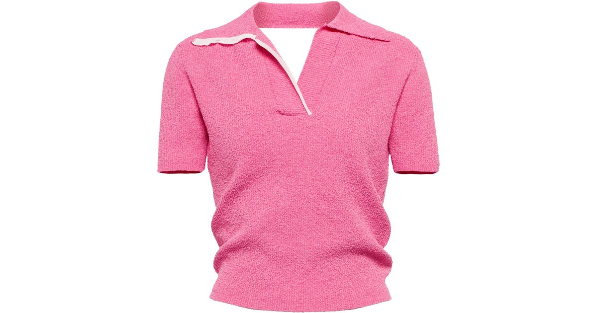 Jacquemus Cotton Le Polo Bagnu Toweling Polo Shirt in Pink - Lyst