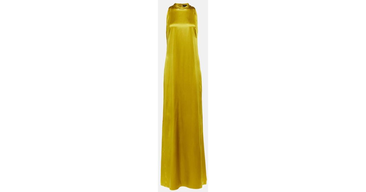 Max Mara Hoyo Silk Satin Gown in Yellow Lyst Australia