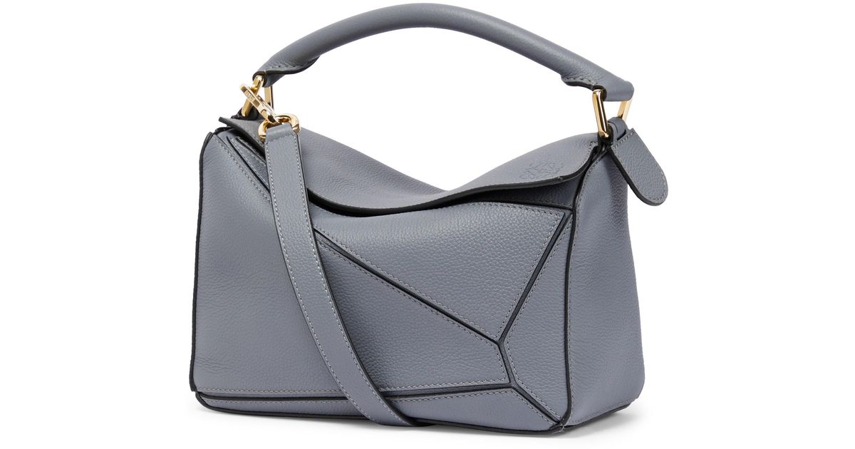 Loewe Puzzle Small Leather Shoulder Bag in Gray Lyst