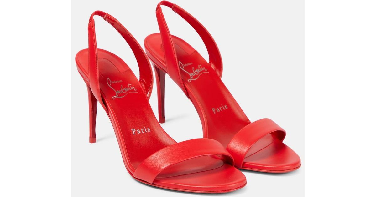 【Christian Louboutin】 O Marilyn 85レザーサンダル O Marilyn 85 leather sandals in black - Christian Louboutin