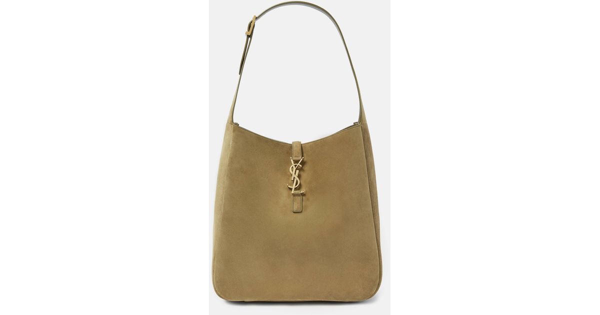 トートバッグ SAINT LAURENT Sage Green Suede Le 5 A 7 Shoulder Bag Saint Laurent Le 5 A 7 Large Suede Tote Bag in Green | Lyst