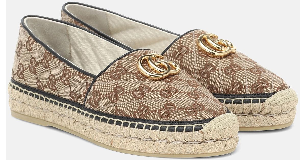 Gucci GG Canvas Espadrilles in Brown | Lyst