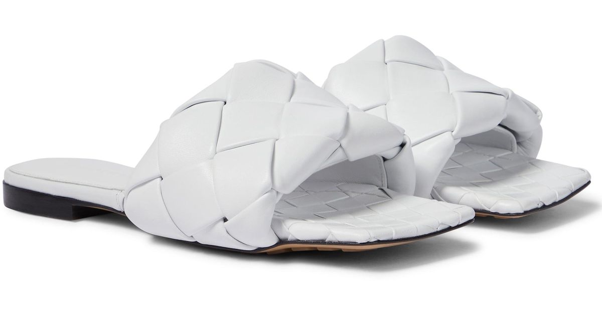 bottega veneta lido sandals white