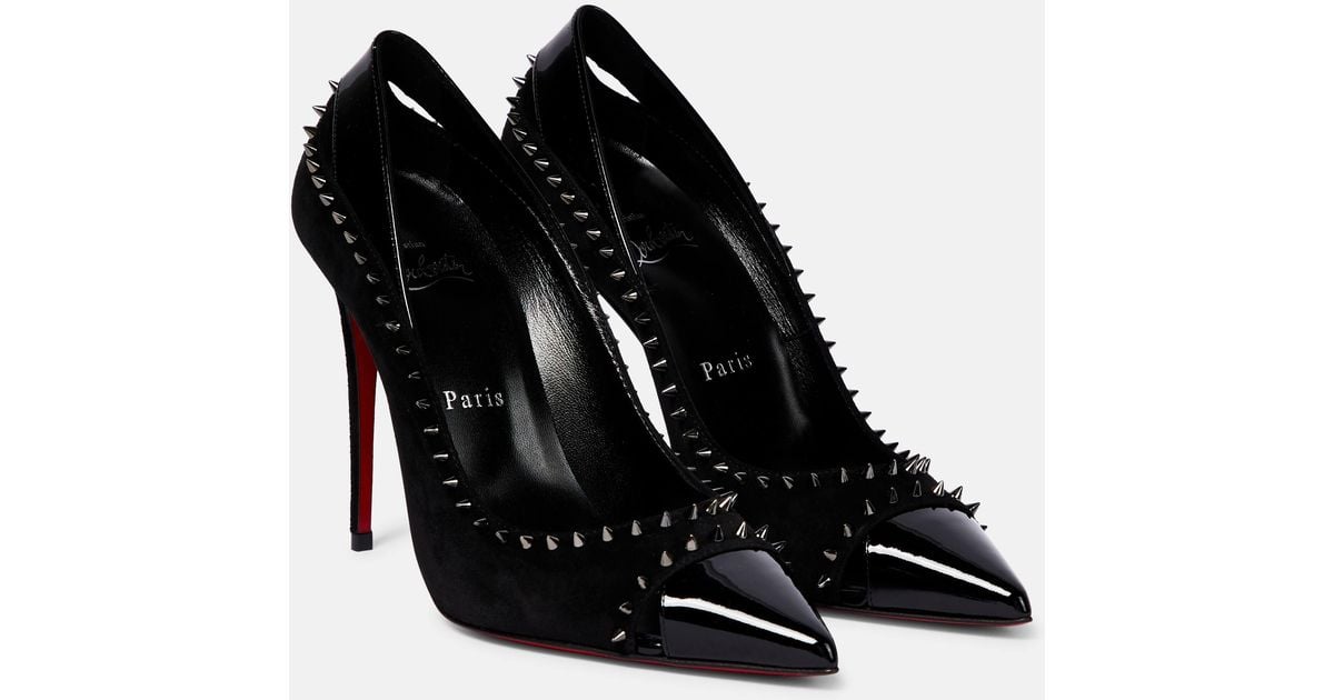 Christian louboutin black spikes clearance