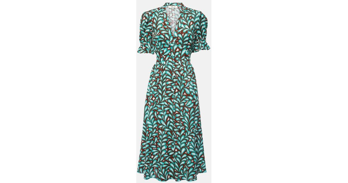 erica cotton midi dress Diane von Furstenberg Printed in Green inspired seaming softly shapes Buy 3 Get 1 Polo Size:45-46 TOP 10 BEST Bridesmaid Dvf erica