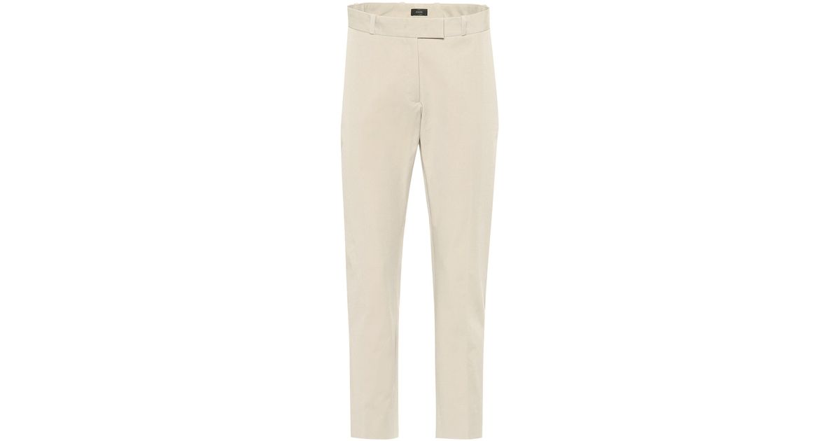 JOSEPH Cotton Pants in Natural - Lyst