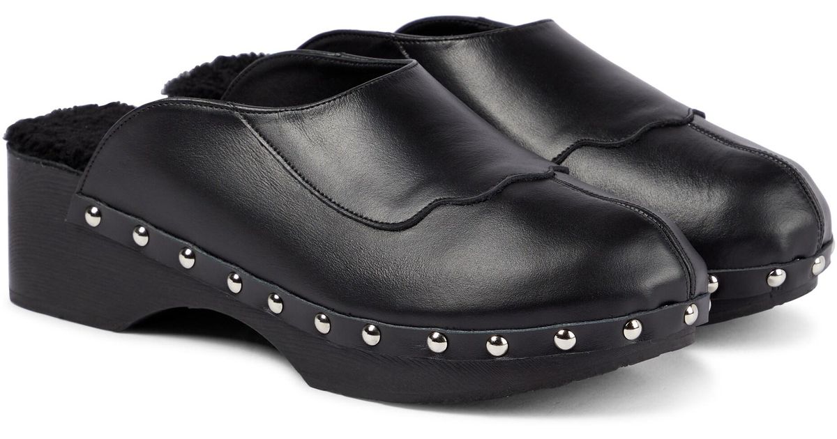 Ancient Greek Sandals X Zeus + Dione Leather Metsovo Clogs in Black | Lyst