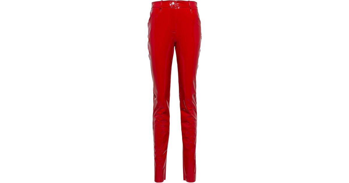 Victoria Beckham Synthetic Pvc High-rise Skinny Pants in Bright Red ...