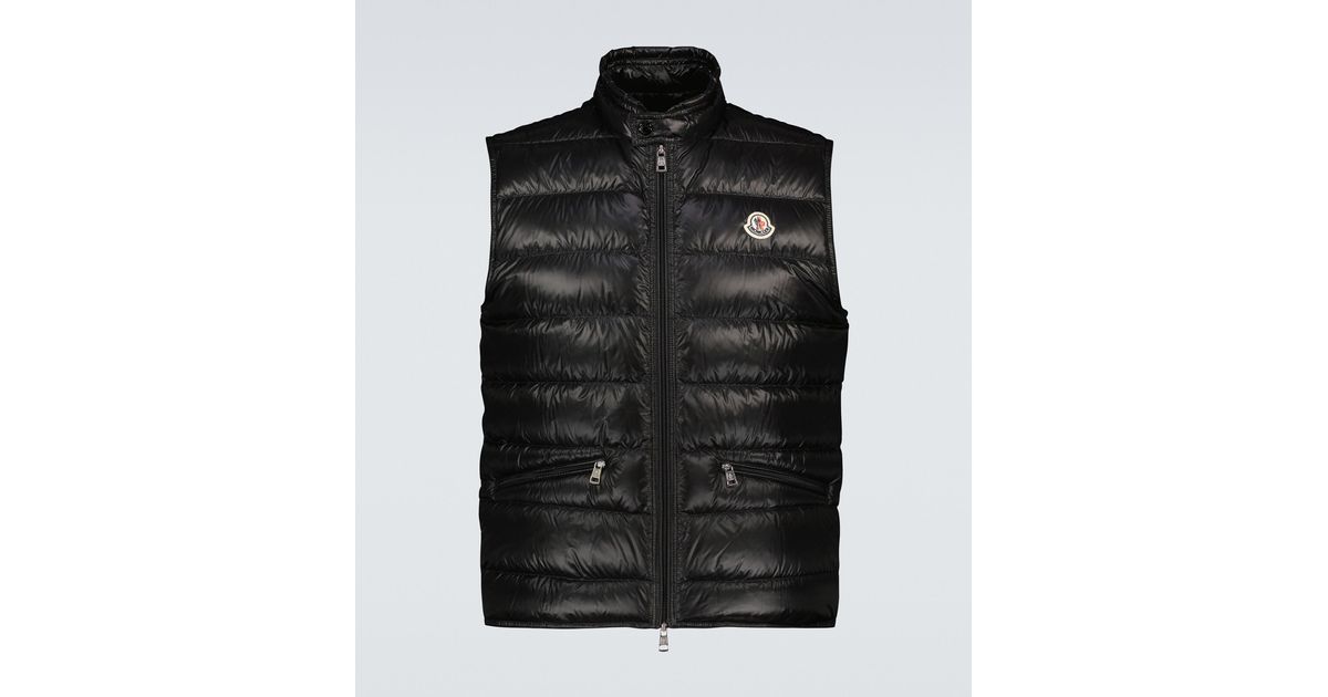 Moncler Synthetic Gui Down Gilet in Black for Men | Lyst