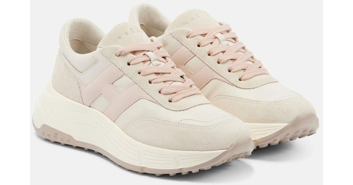 Hogan H669 Suede And Leather Sneakers in White | Lyst