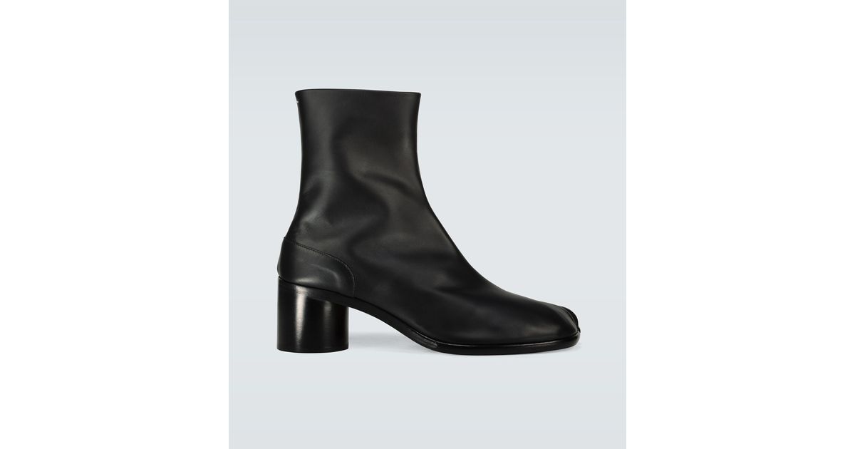 Maison Margiela Tabi Leather Boots in Black for Men | Lyst