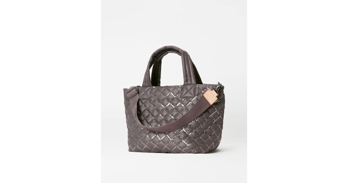 MZ Wallace Magnet With Sequin Small Metro Tote Deluxe in Gray