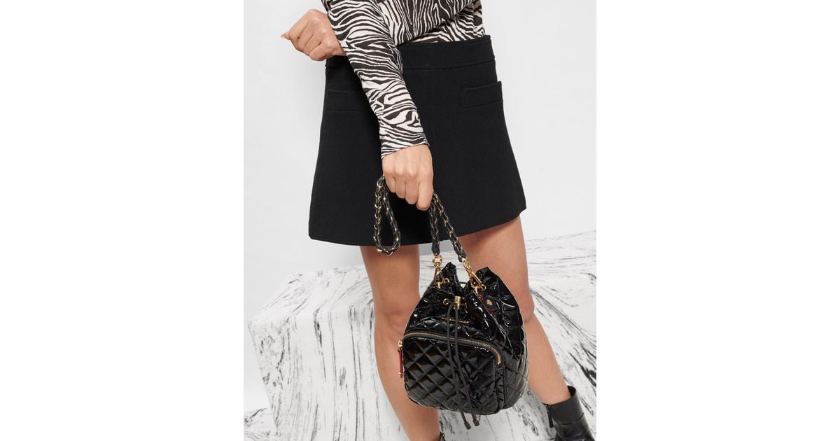 MZ Wallace Black Lacquer Crosby Drawstring Bucket Bag Lyst UK