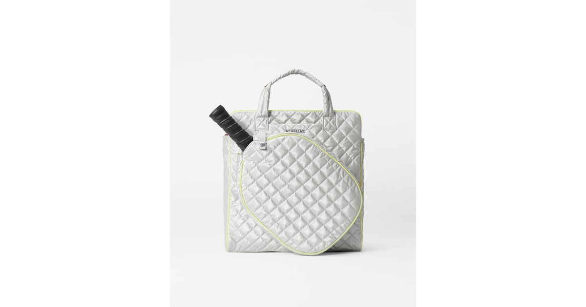 MZ Wallace Oyster Metallic/acid Yellow Pickleball Tote in Gray Lyst
