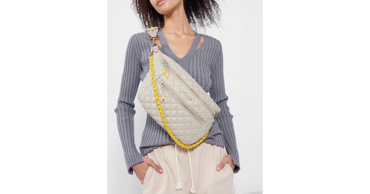 MZ Wallace Atmosphere And Sunflower Rec Oxford Crossbody Sling Bag in