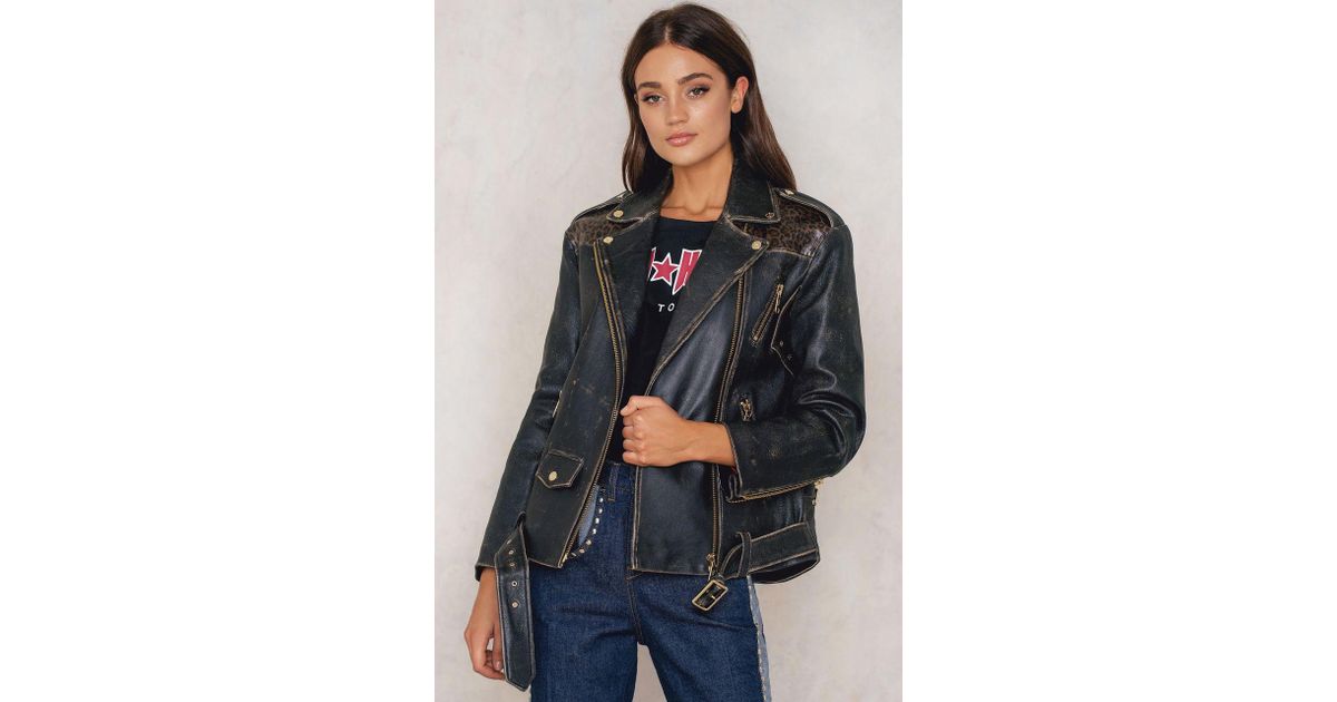 Tommy Hilfiger Black Gigi Hadid Mix Leather Biker