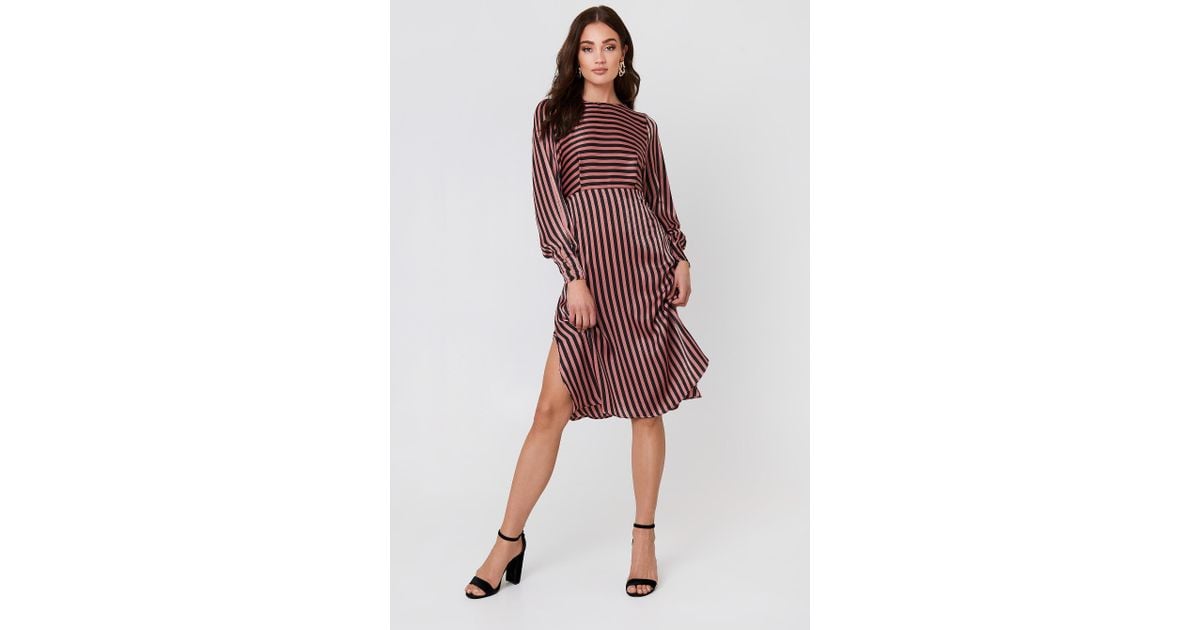 mango striped midi dress