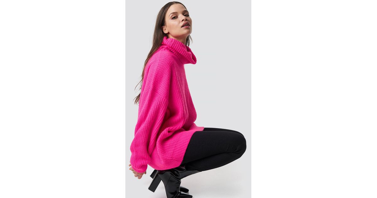 NA-KD Synthetic Neon Oversized Sweater 